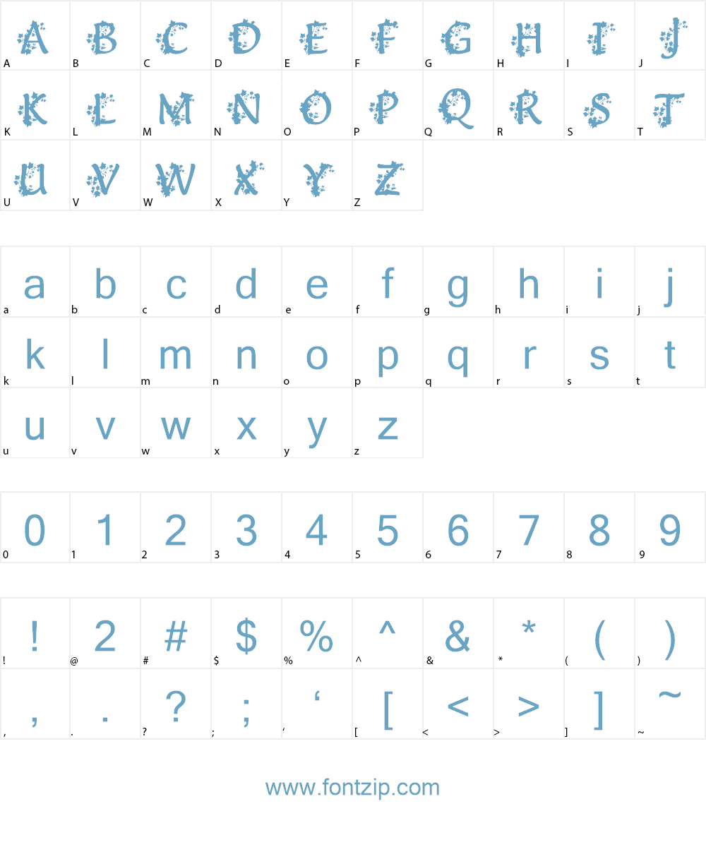 Deanna's Ivy Font Character